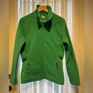 Green polar fleece jacket with side pockets - NEW never worn zippered front